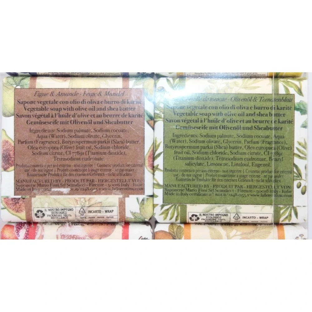 La Florentina 6 bars 3.7 oz ea NIB 6 scents Italian